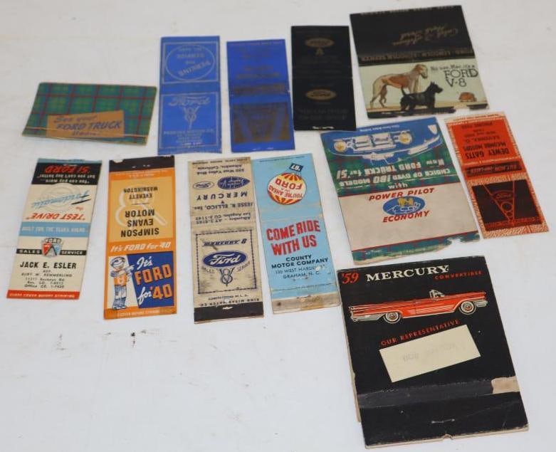 Group of 11 Ford and Mercury Auto Advertising Match Books (1 of 6)