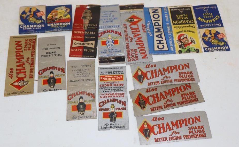 Group of 15 Champion Spark Plugs Advertising Match Books (1 of 5)