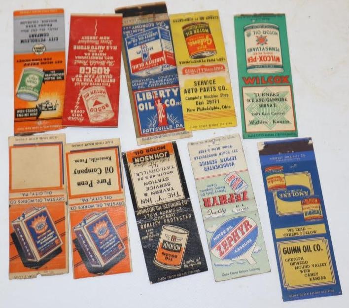 Group of 10 Oil Can Graphics Advertising Match Books (1 of 4)