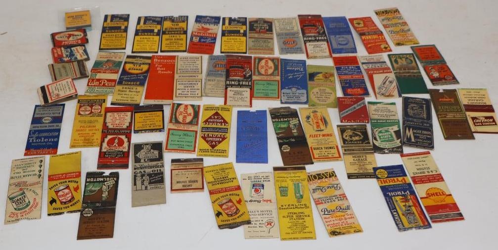Large Group of Gas & Oil Advertising Match Books: Average Size is 1.5" x 2 each