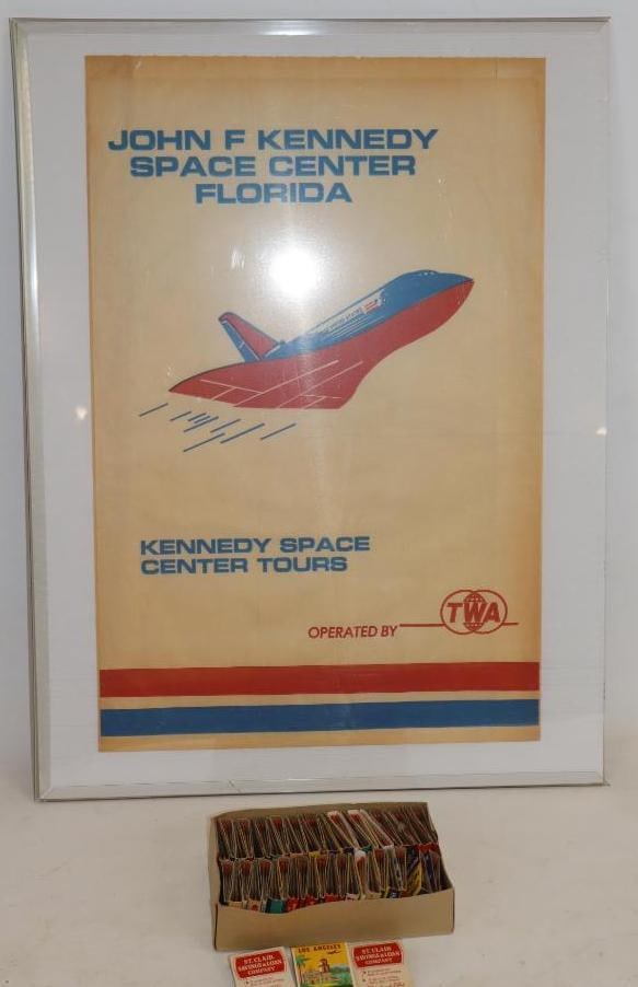 Group of 47 TWA Advertising Match Books and Kennedy Space Center Tour Bag (1 of 7)