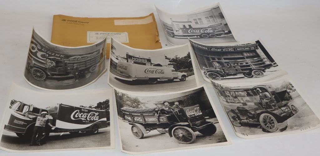 Group of 7 Black & White Coca-Cola Photos Griswald Eshelmann: 8"x10" Photos in Coca-Cola Envelope