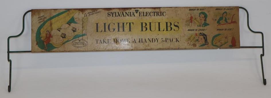 Sylvania Electric Lightbulb Metal Display Rack Sign (1 of 4)