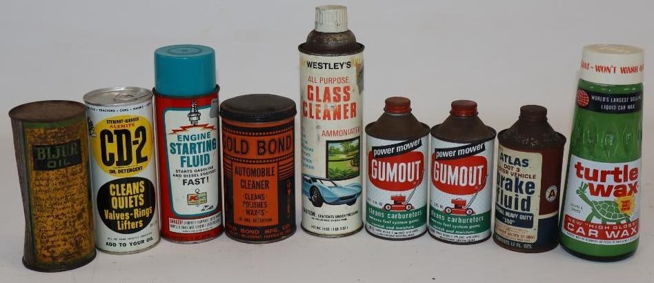 Group of 9 Car Care Product Advertising Cans (1 of 5)