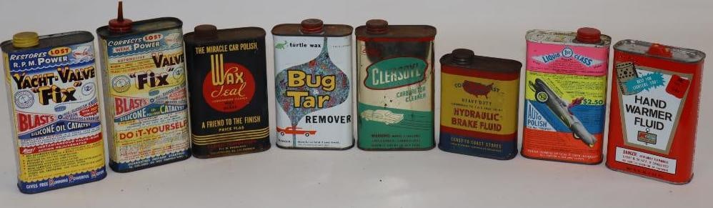 Group of 8 Car Care Product Advertising Pint Cans (1 of 6)