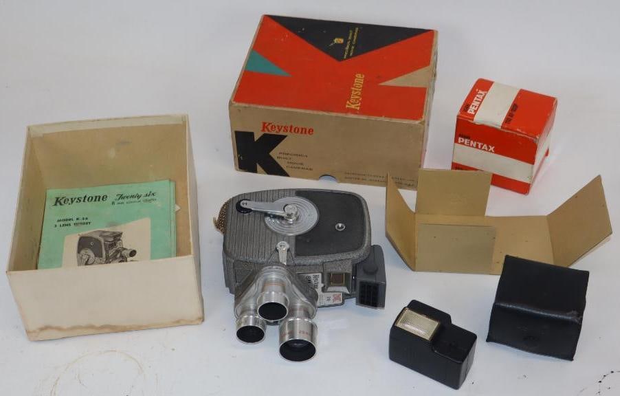 Group of 2 Keystone and PenTax Movie Camera and Flash with Original Boxes (1 of 4)