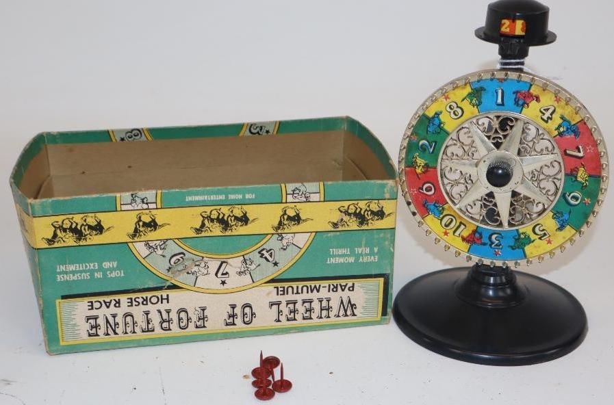 Wheel of Pari Mutuel Horse Race Game: With Original Box Top. 8" x 4.5" x 3.5"