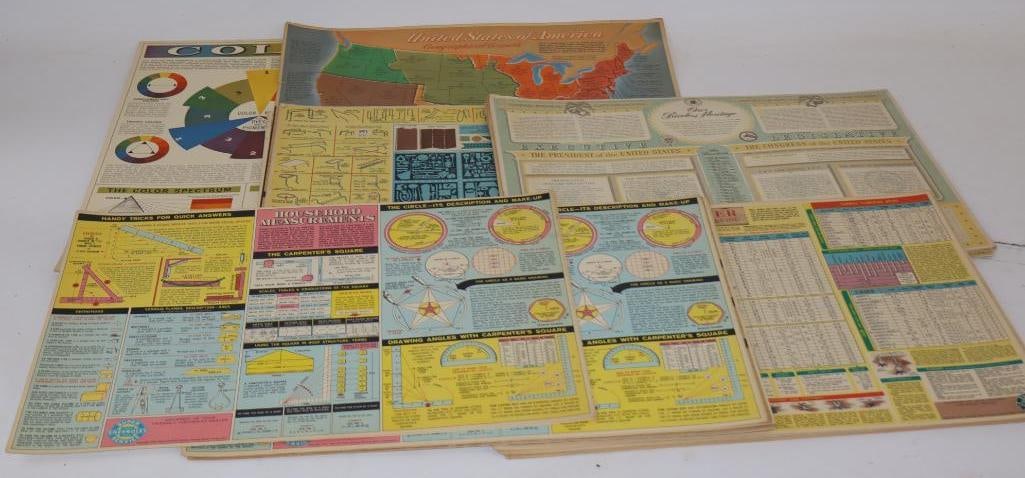 Large Group of Super Chevrolet Service Household Measurement Dealership Giveaways: 16" x 11" each. Cardstock Material