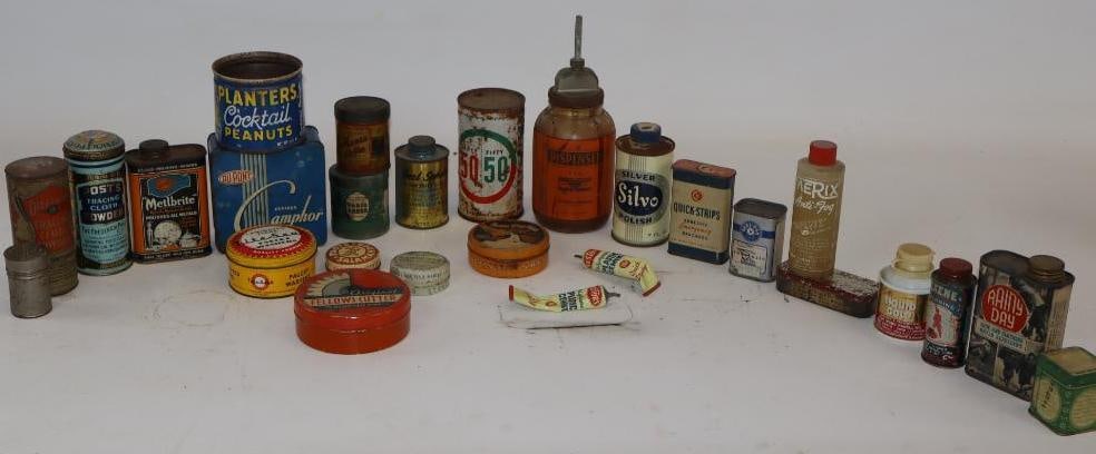 Large Group of Household Advertising Tins and Bottles (1 of 10)