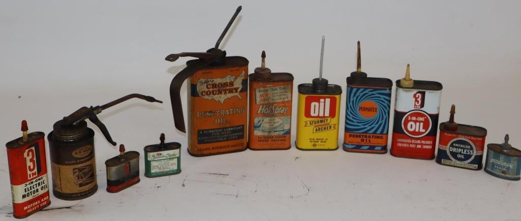 Group of 11 Household and Penetrating Oiler Cans (1 of 7)
