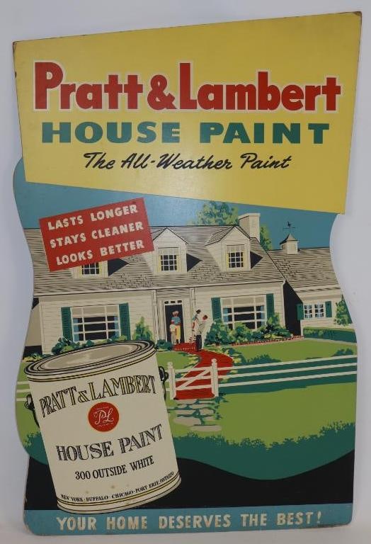 Pratt & Lambert House Paint Cardboard Easelback Display Sign (1 of 4)