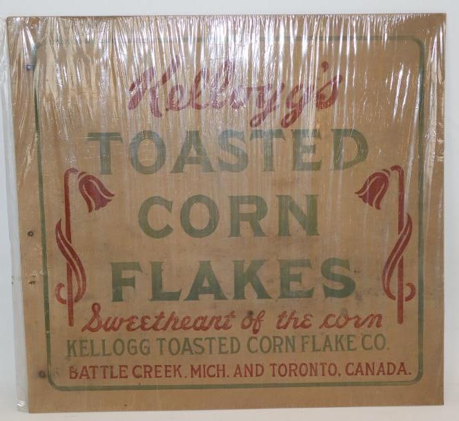 Early Kellog's Toasted Corn Flakes Cardboard Sign (1 of 4)