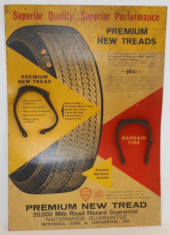 Firestone Tires Premium New Tread Easel Back Countertop Cardboard Display Sign (1 of 4)