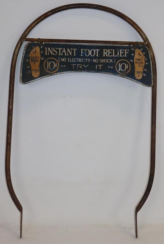 Instant Foot Relief 10 Cents Sign Display Double Sided Metal (1 of 4)