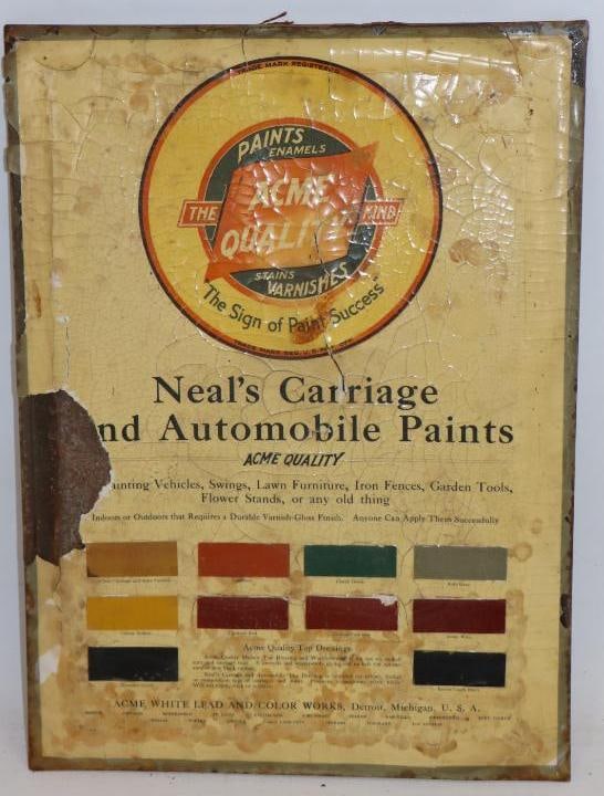 Acme Quality Paints Automobile Sample Display Color Chart Sign (1 of 4)