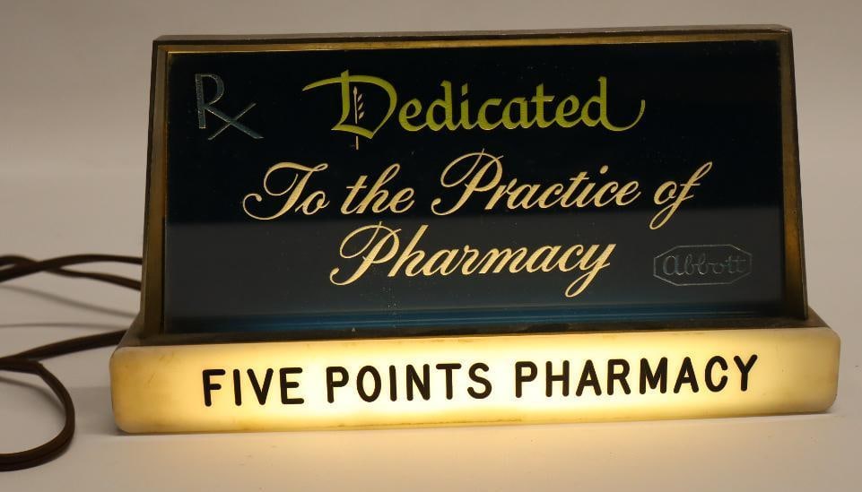 5 Points Pharmacy Light Up Countertop Display Sign (1 of 4)
