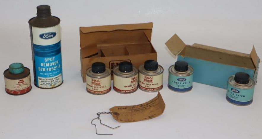 Group of 5 FoMoCo Spot Remover, Paint, Color Patch Cans and Kits with Inventory Tag (1 of 5)