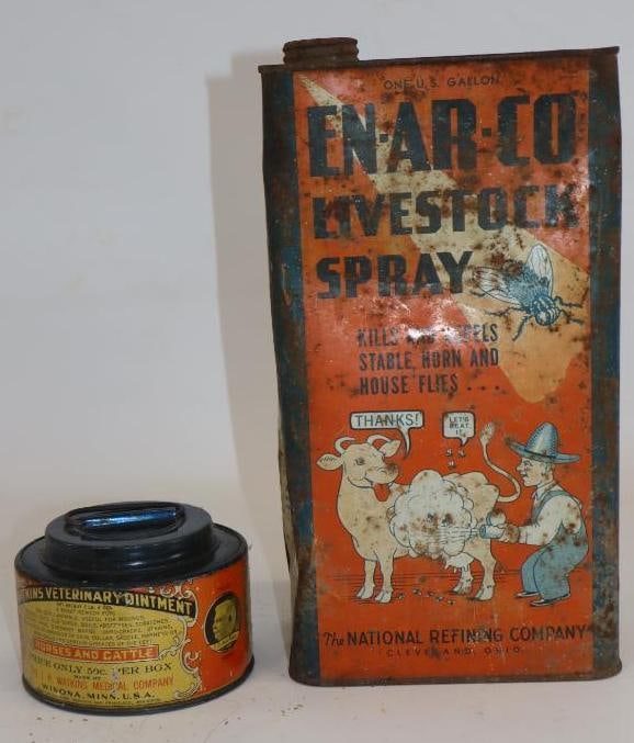 Group of 2 En-Ar-Co Livestock Spray and Watkins Vet Ointment Cans (1 of 4)