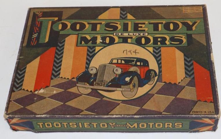Tootsie Toy Deluxe Motors Cars in Original Box: 11" x 8" x 1.5", contains 8 of 10 in original box