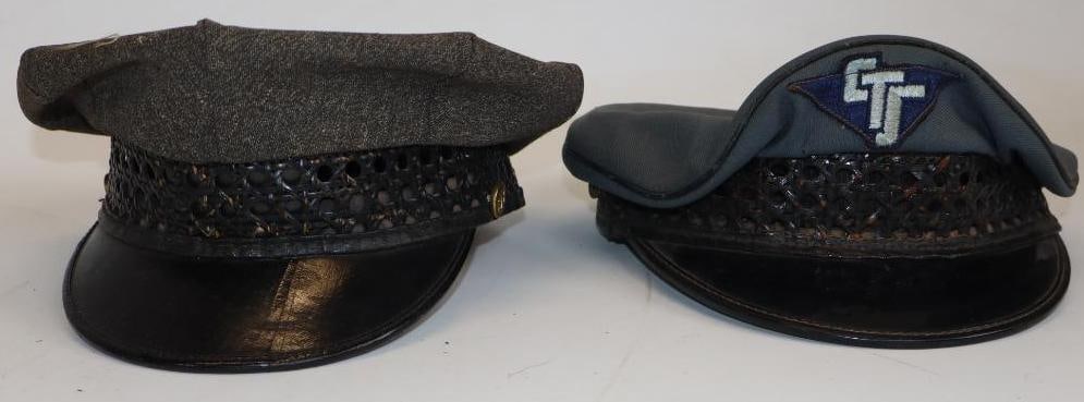 Group of 2 Cleveland Transit System Attendant Hats: 9.5" x 11" x 5" each