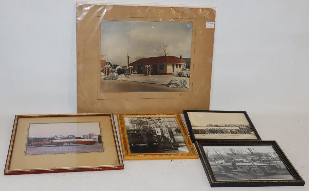 Group of 5 Gas Station and Tanker Truck Framed Pictures (1 of 12)