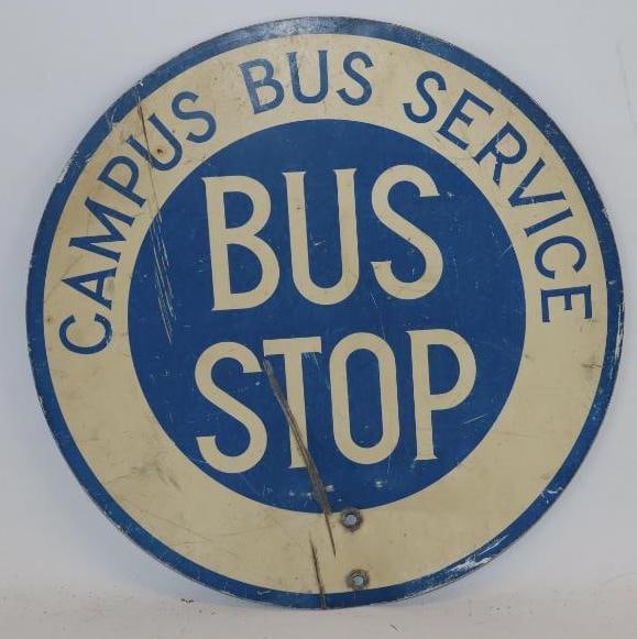 Double Sided Aluminum Campus Bus Service Bus Stop Sign (1 of 4)