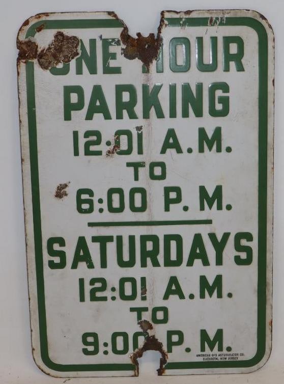 SSP 1 Hour Parking Road Sign: 12" x 18"