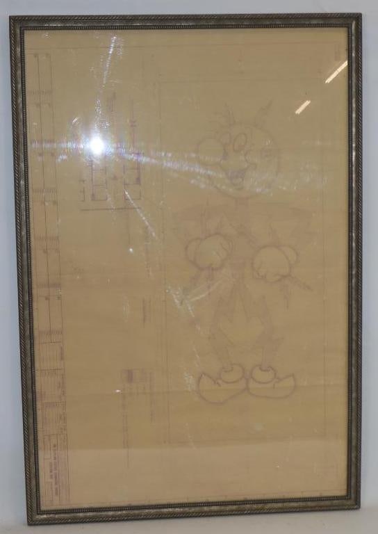 Reddy Kilowatt The Cleveland Electric Illuminating Company Advertising Sign Framed Blueprint (1 of 5)