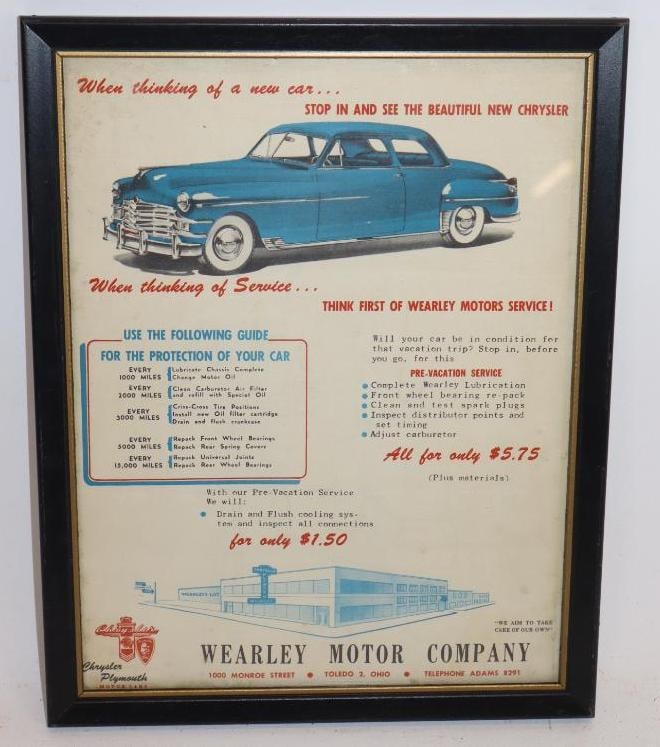 Wearley Motor Co Chrysler Framed Advertisement (1 of 3)