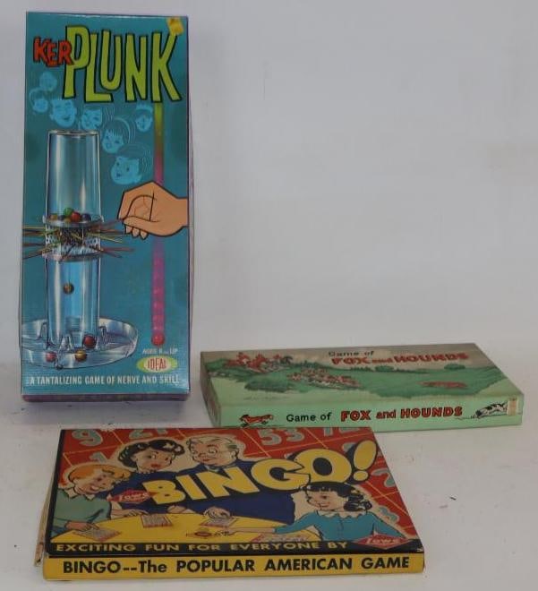 Group of 3 Bingo, Fox and Hound, and Kerplunk Vintage Board Games (1 of 13)
