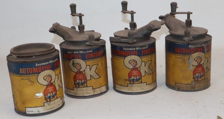 Group of 4 Sherwin Williams OK Automotive Finish Cans (1 of 4)