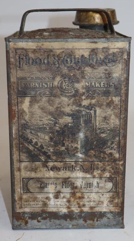 Flood and Conklin Co Early Floor Varnish Can: 4" x 4" x 8"