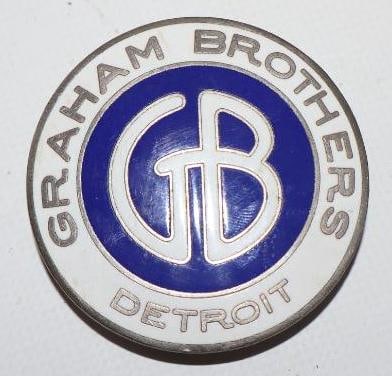 1921-1926 Graham Brothers Cloisonne Radiator Emblem: 2.25x2.25