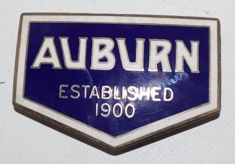 1924-1930 Auburn Cloisonne Radiator Emblem: 2.75x1.75