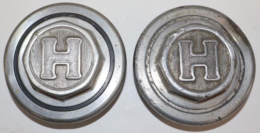 Group of 2 Hupmobile Threaded Automobile Hub Caps (1 of 2)