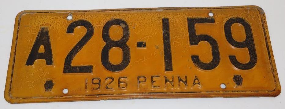 1926 Penna License Plate (1 of 2)