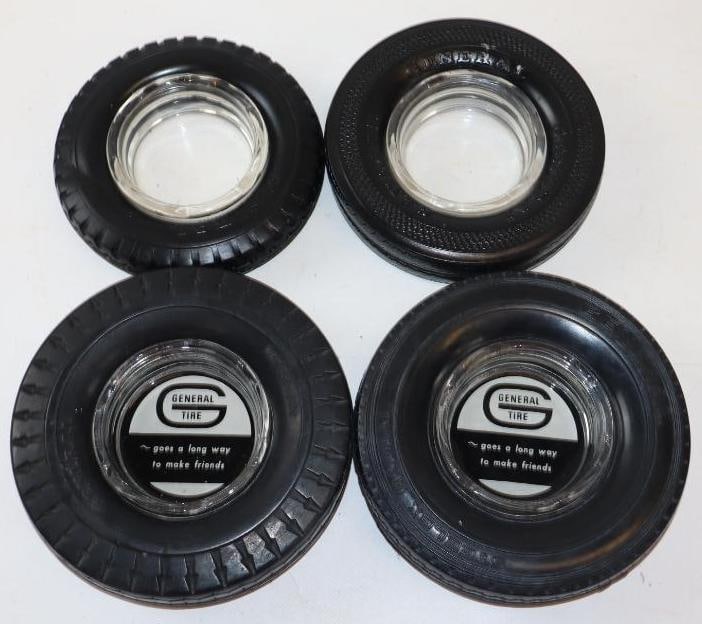 Group of 4 General Tire Advertising Ashtrays (1 of 4)