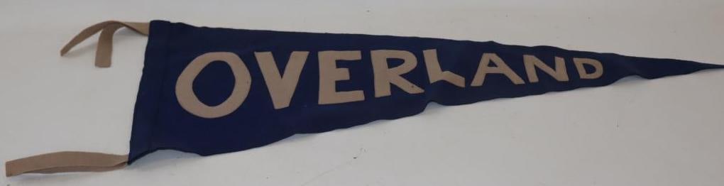 Overland Stitched Felt Advertising Pennant: 12x33