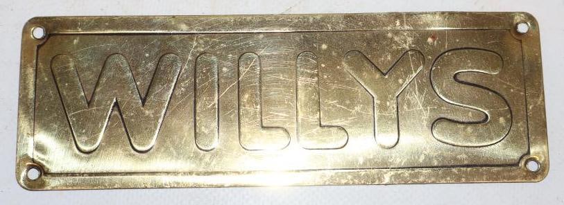 Brass Embossed Willy's Name Plaque (1 of 2)