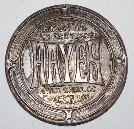 Hayes Wire Wheel Hubcap Emblem: 2.75" x 2.75"