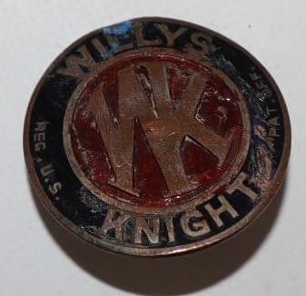 1917-28 Willy's Knight Cloisonne Radiator Emblem: 1.5" x 1.5"