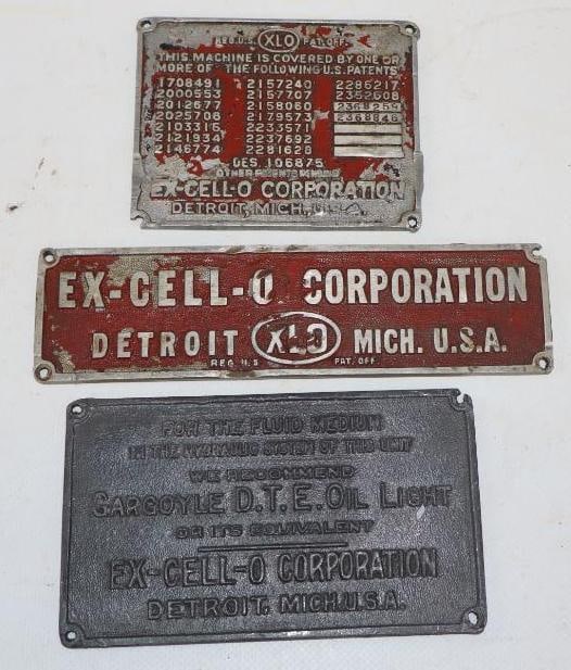 Group of 3 Ex-Cell-O Corp. Embossed Name Plate Tags (1 of 3)