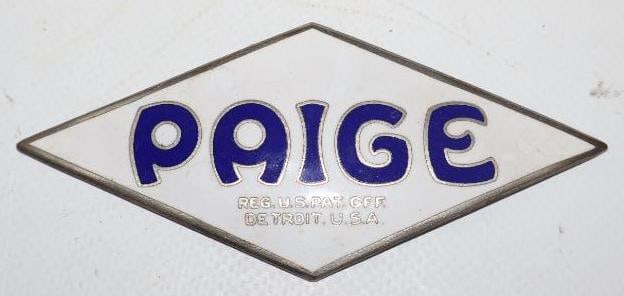 1927 Paige Motor Car CO. Cloisonne Radiator Emblem For Export: 4x1.75