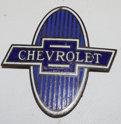 1929-1932 Chevy Cloisonne Radiator Emblem Badge: 3x3