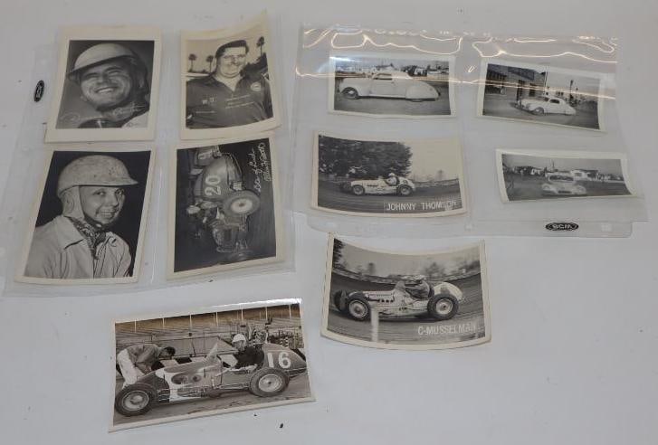 Group of 10 Black and White Auto Racing Pictures and Post Cards (1 of 6)