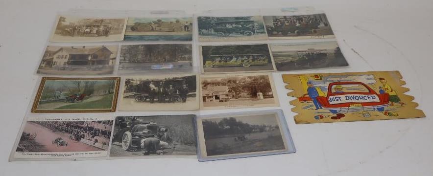 Group of 15 Early Auto Racing and Touring Post Cards (1 of 6)