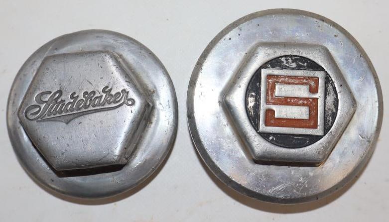 Group of 2 Studebaker Car And Truck Threaded Automobile Hub Caps (1 of 2)