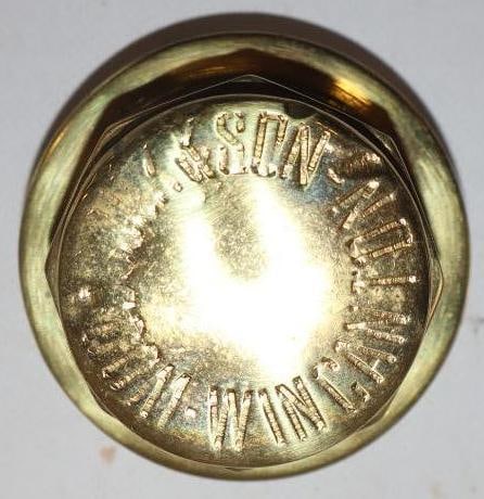 Woodcock and Son Wincanton Brass Threaded Carriage Hub Cap: Thread Diameter Is 1.25in