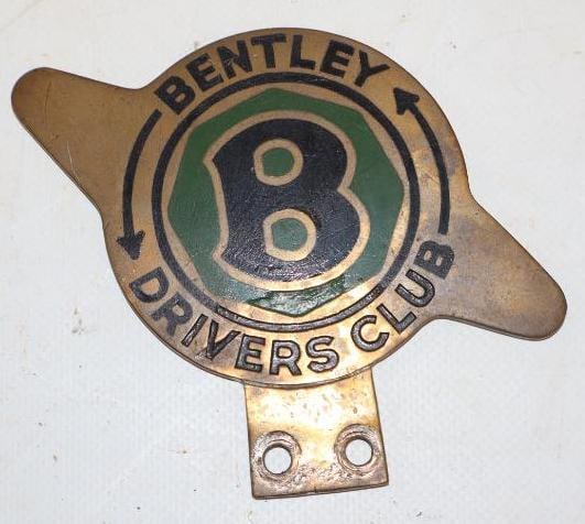 Bentley Drivers Club Cloisonne License Plate Topper / Radiator Emblem: 4.5" x 4"