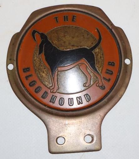 The Bloodhound Club Brass License Plate Topper / Radiator Badge (1 of 2)
